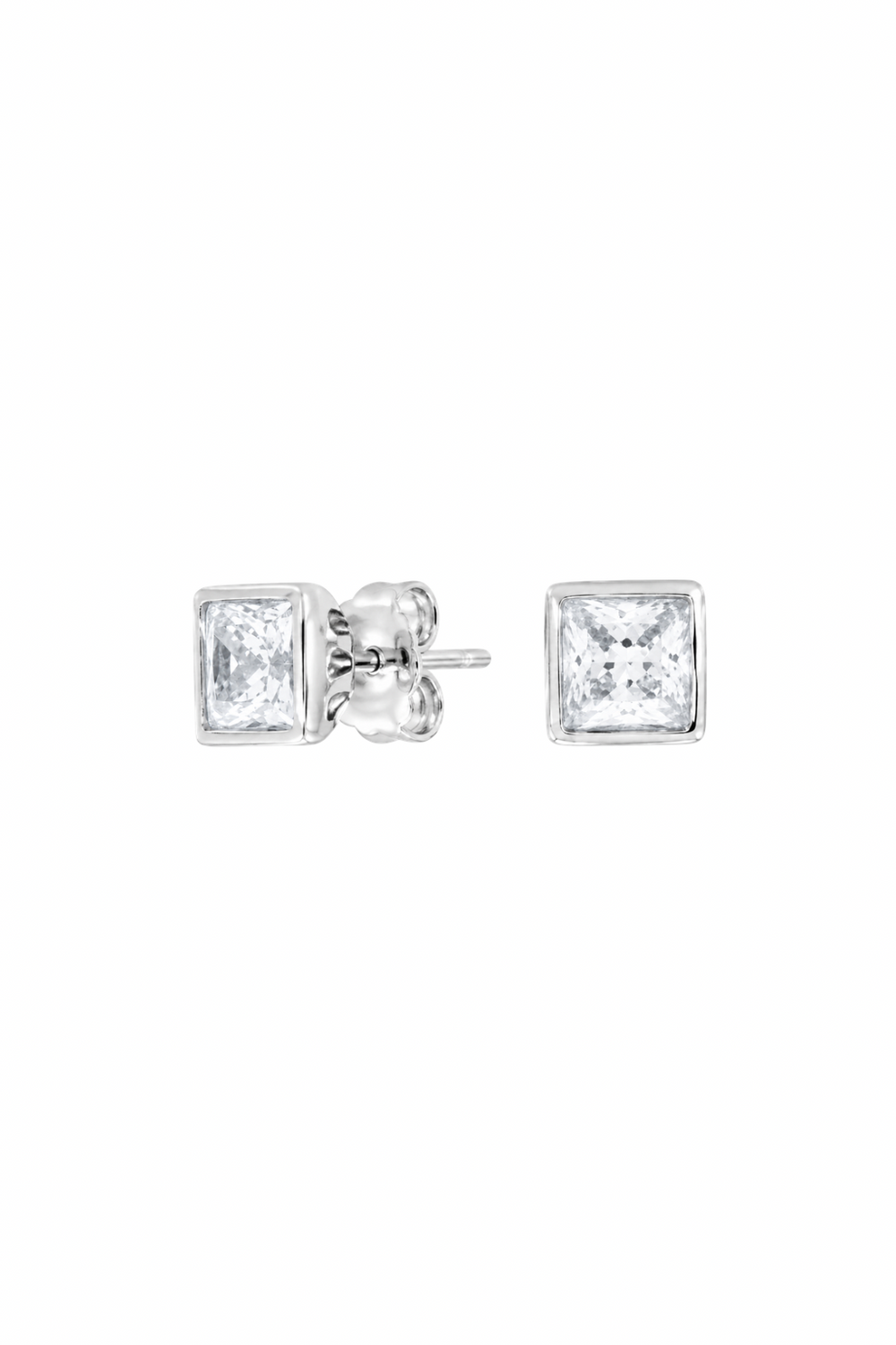 Aretes Lumière Square de plata .925 con zirconias