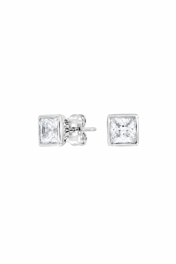Aretes Lumière Square de plata .925 con zirconias