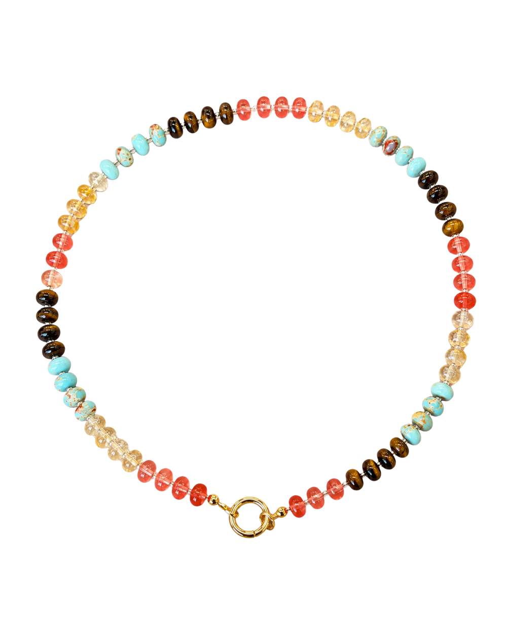 Collar de eslabones Riviera Gem Link con baño de oro 18K