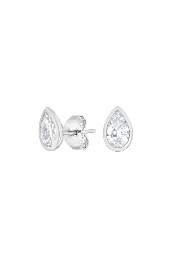 Aretes Aura de plata .925 con zirconias champagne