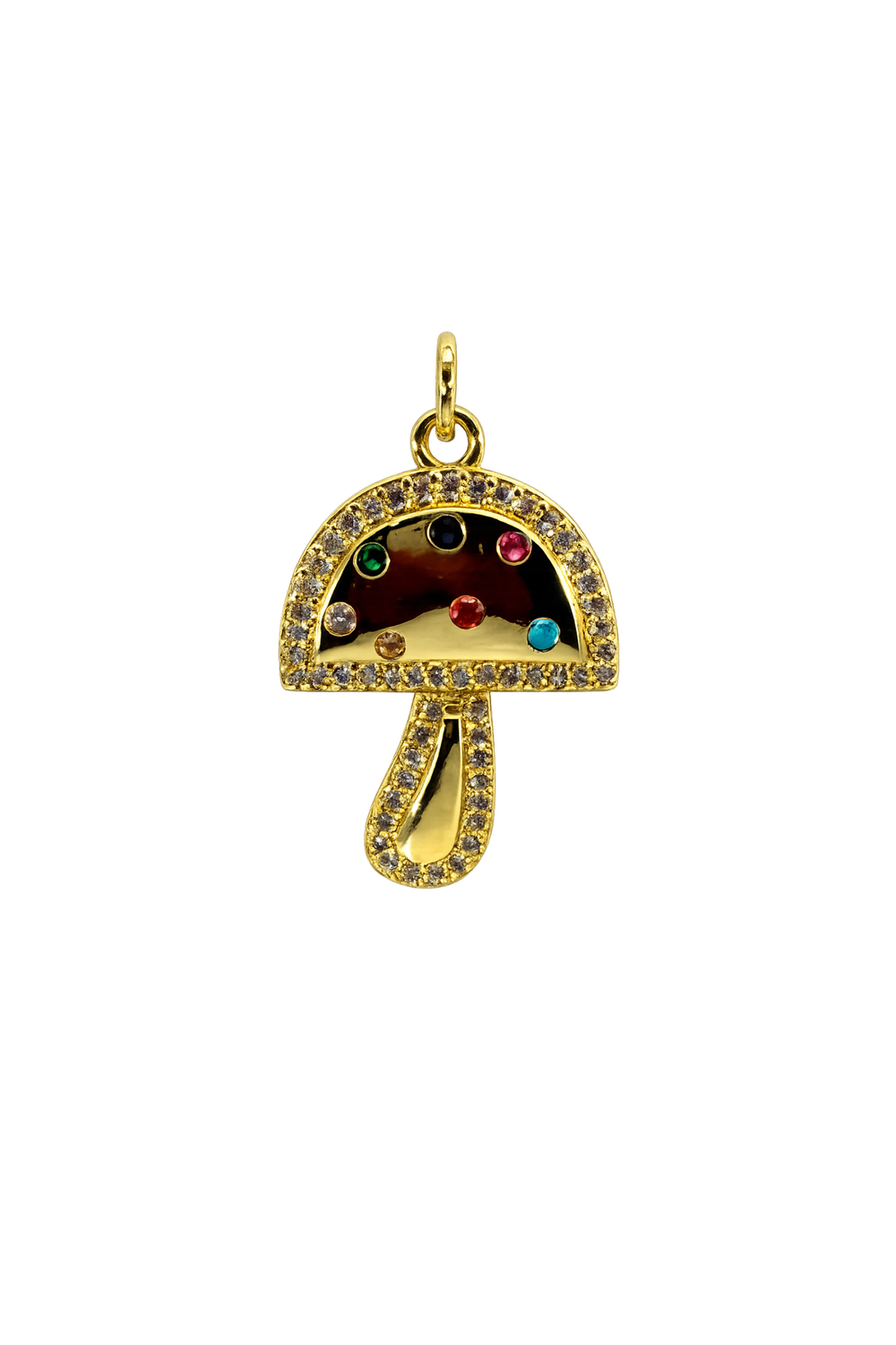 Charm hongo esmaltado con baño de oro 18K