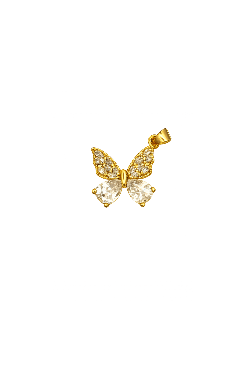 Charm mariposa con zirconias y baño de oro 18K