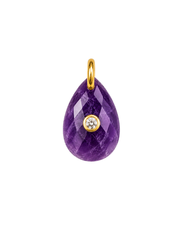 Luna Round Natural Stone Charm Amatista