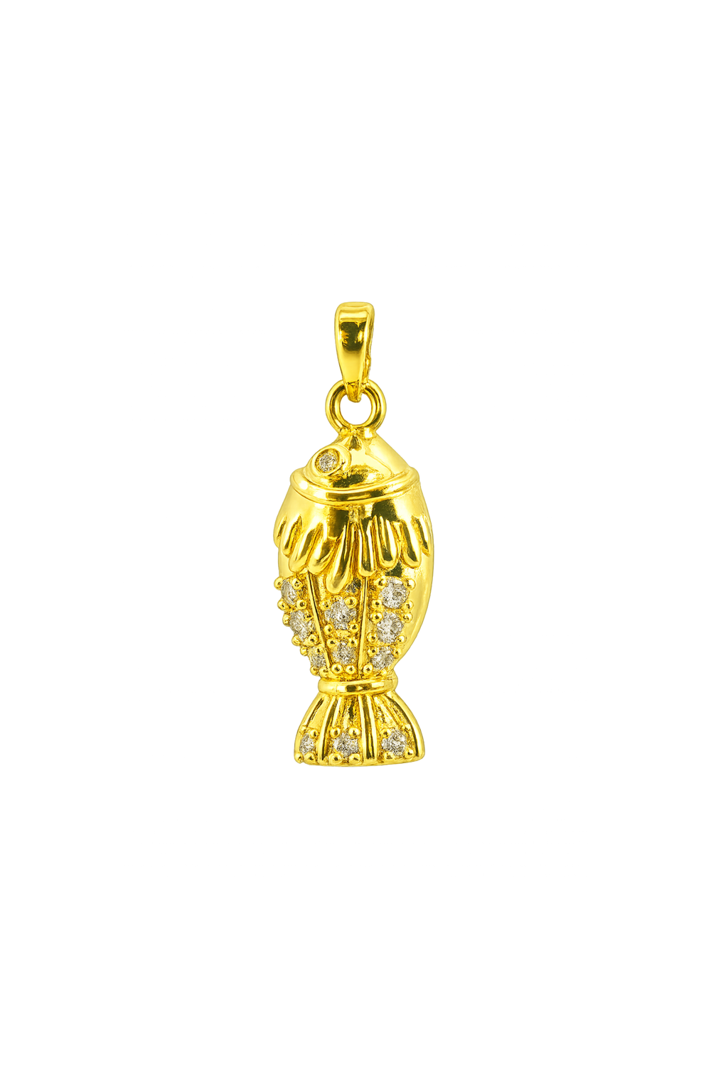 Charm pez dorado esmaltado con baño de oro 18K