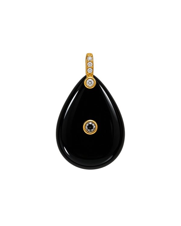 Natural Stone Teardrop Charm Ónix
