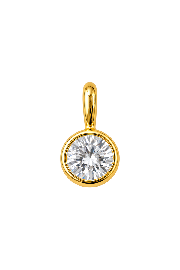 Charm liso circular con baño de oro 18K