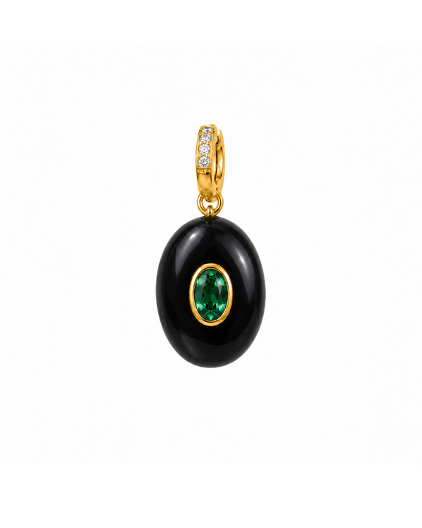 Aura Oval Natural Gem Black Ónix