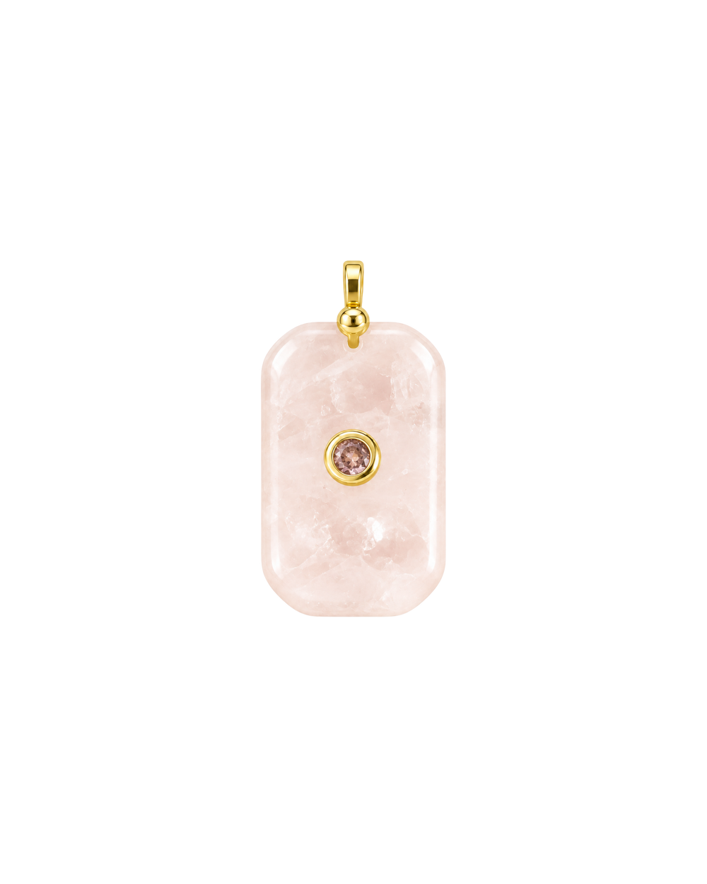 Rectangle Charm Cuarzo Rosa