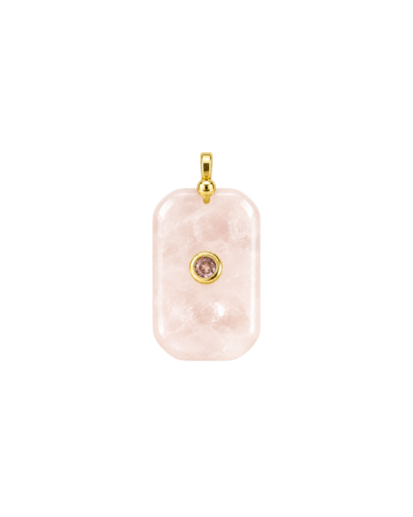 Rectangle Charm Cuarzo Rosa