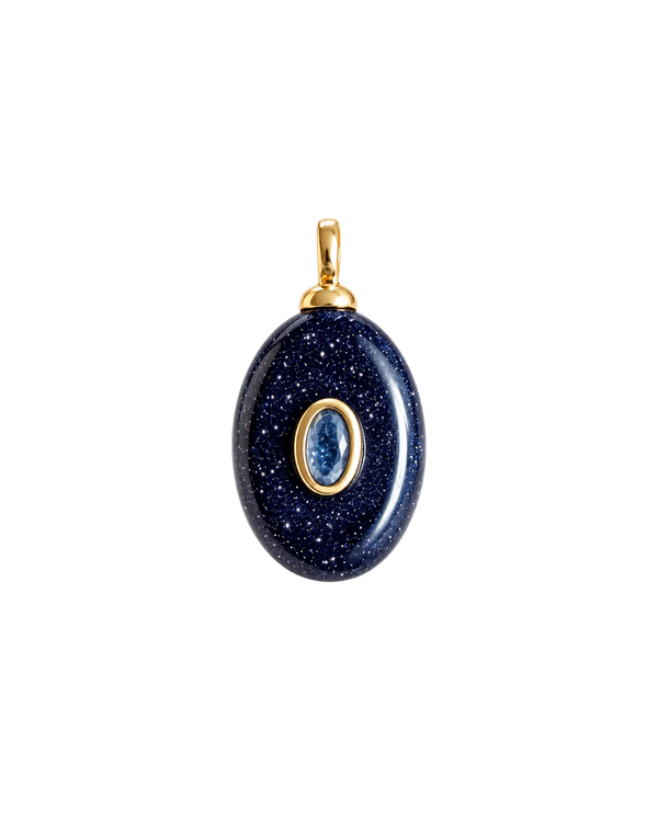 Blue Sand Agate Gemstone Medallion