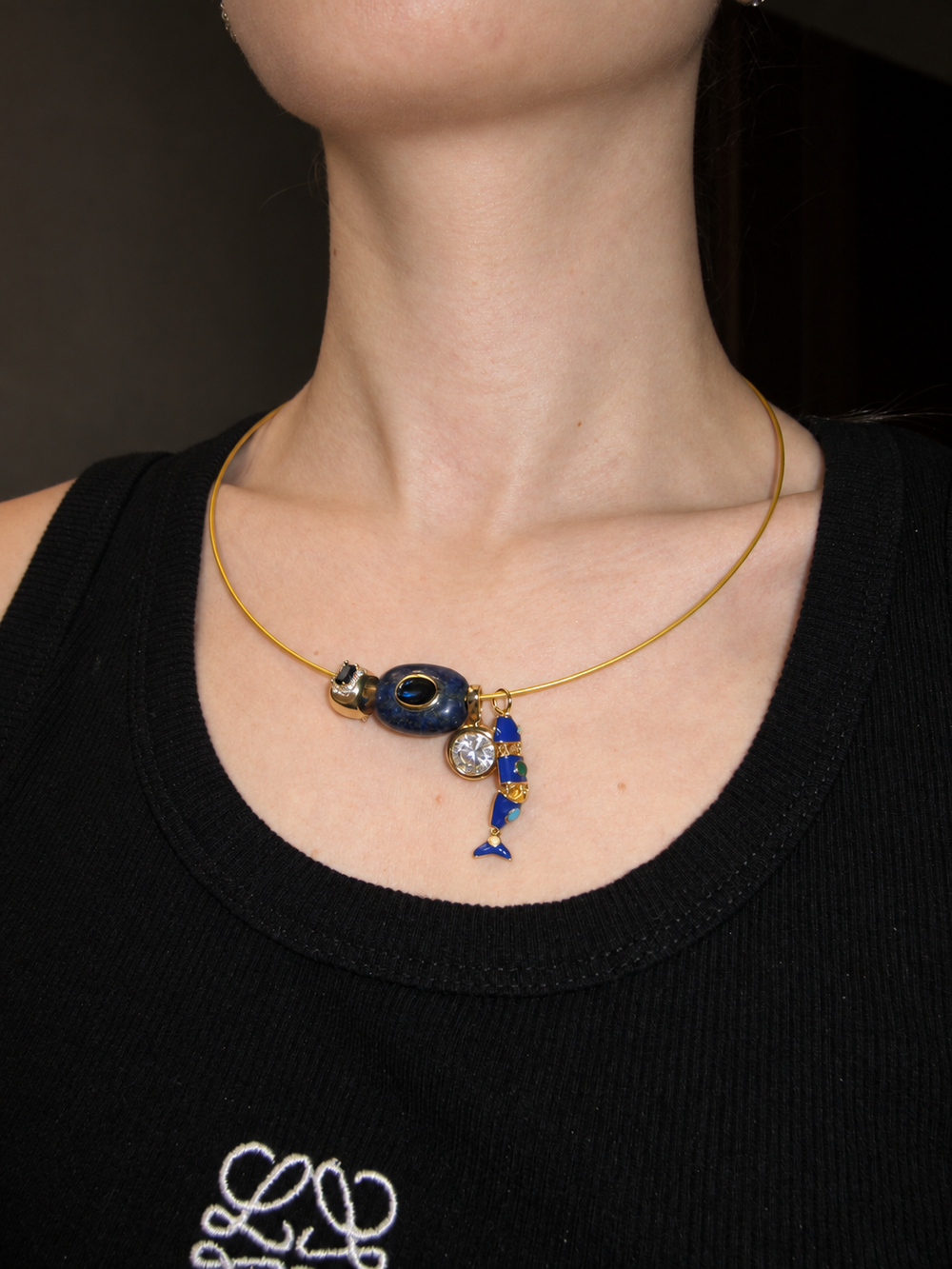 Gemstone Pass-Through Charm Lapislázuli