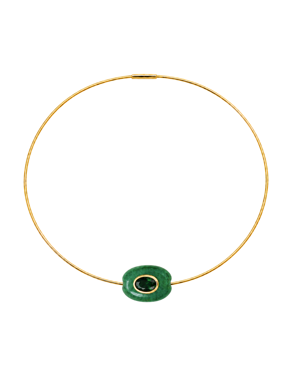Gemstone Pass-Through Charm Ágata Verde