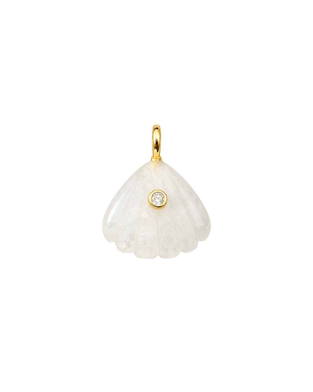 Shell Charm Piedra Luna Blanca